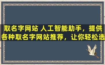 取名字网站 人工智能助手，提供各种取名字网站推荐，让你轻松选择心仪的名字。